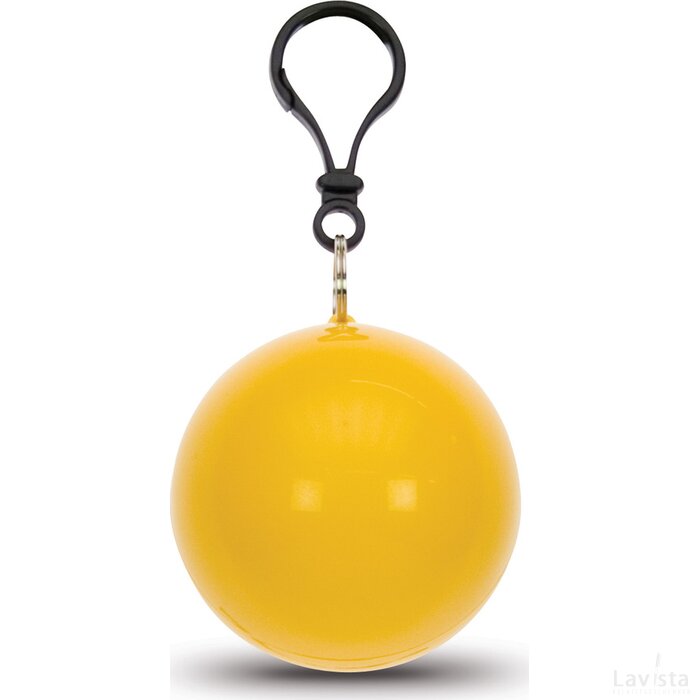 Bal met regenponcho geel
