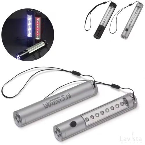 Aluminium zaklamp met magneet Zilver