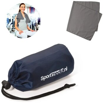 Fitness handdoek in zakje Blauw Fitness handdoek in zakje Blauw