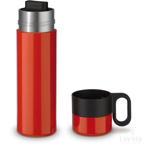 Thermofles Flow met handvat 500ml rood