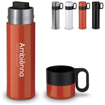 Thermofles met beker en handvat (500 ml) Rood