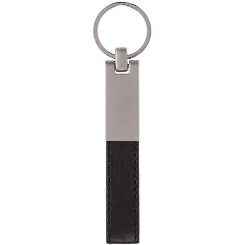 Sleutelhanger met leren bandje Zwart