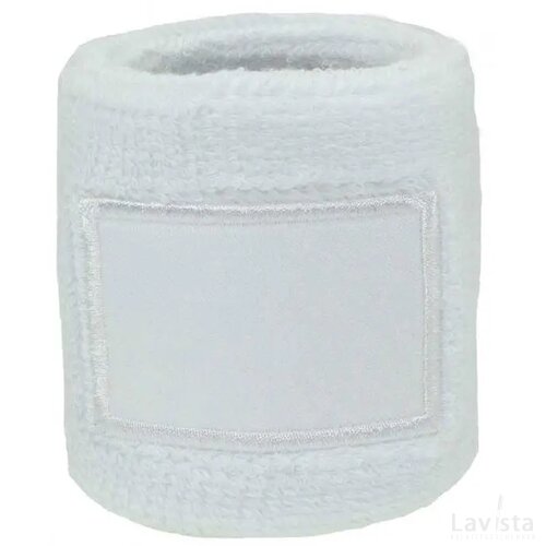Polsband 6cm Met Label Wit