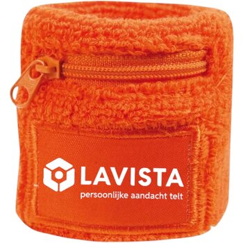 Zweetbandje met ritsvakje Oranje