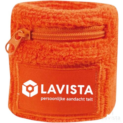 Zweetbandje met ritsvakje Oranje
