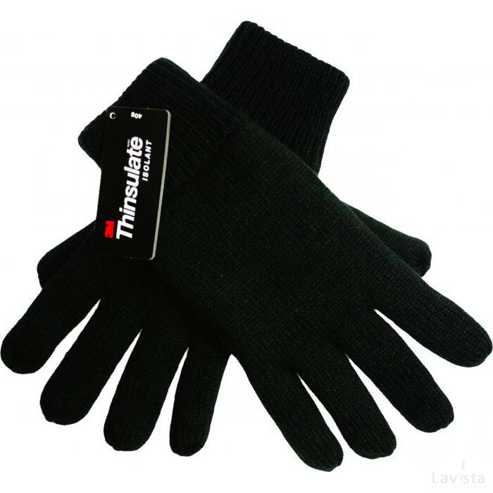 Gebreide Thinsulate Handschoenen Zwart