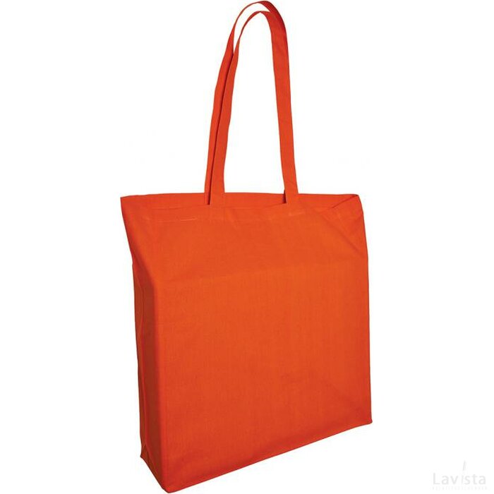 Cotton Bag Lang Hengsel En Souffle Oranje