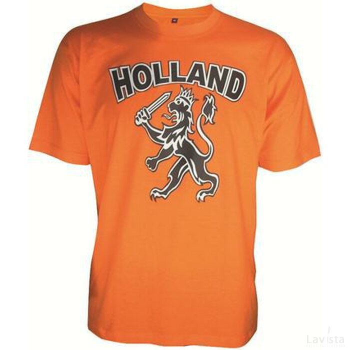 Oranje Kinder T-shirt Met Print, Ronde Hals